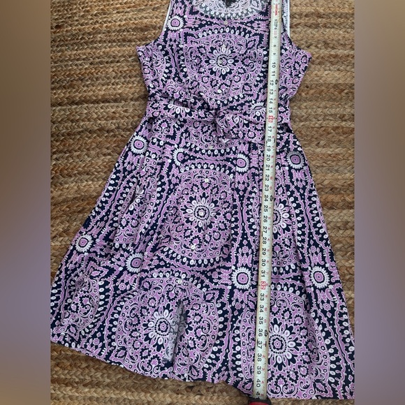 Talbots Size 10 Purple Button Down Midi Dress with Belted Waist - Picture 6 of 7